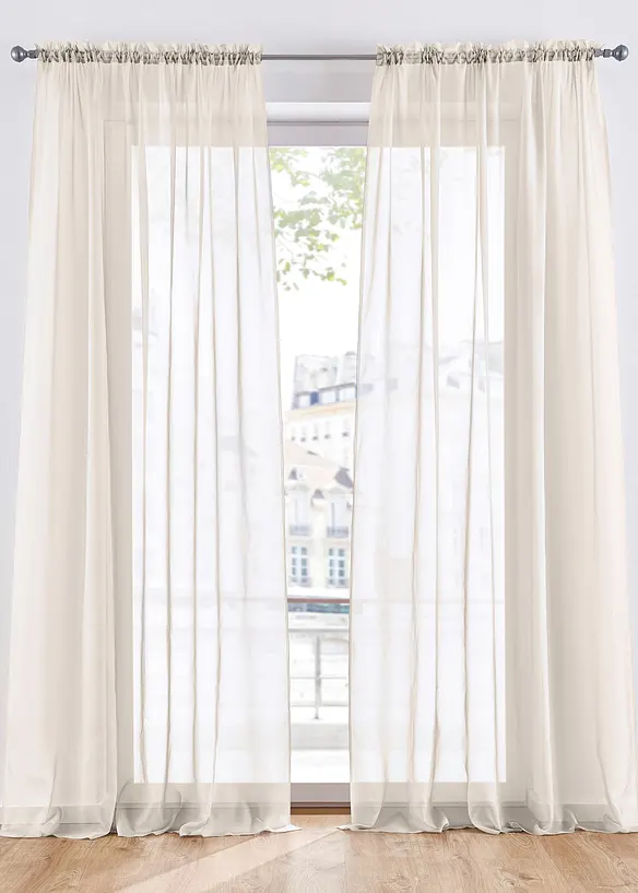 Gardiner av lätt voile (2-pack), bonprix