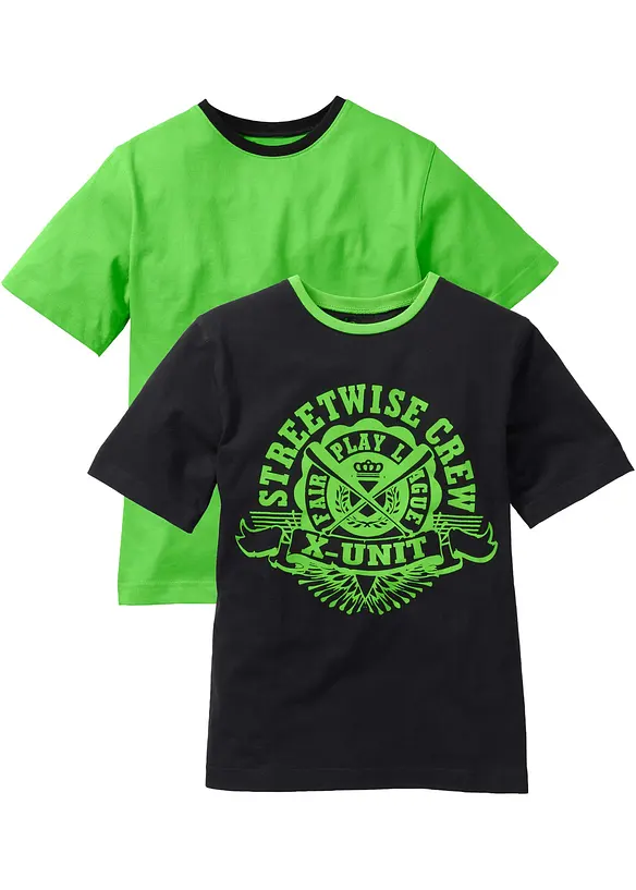 T-shirt för barn (2-pack) i ren bomull, bonprix
