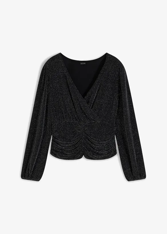 Långärmad topp med glittrande effekter, bonprix
