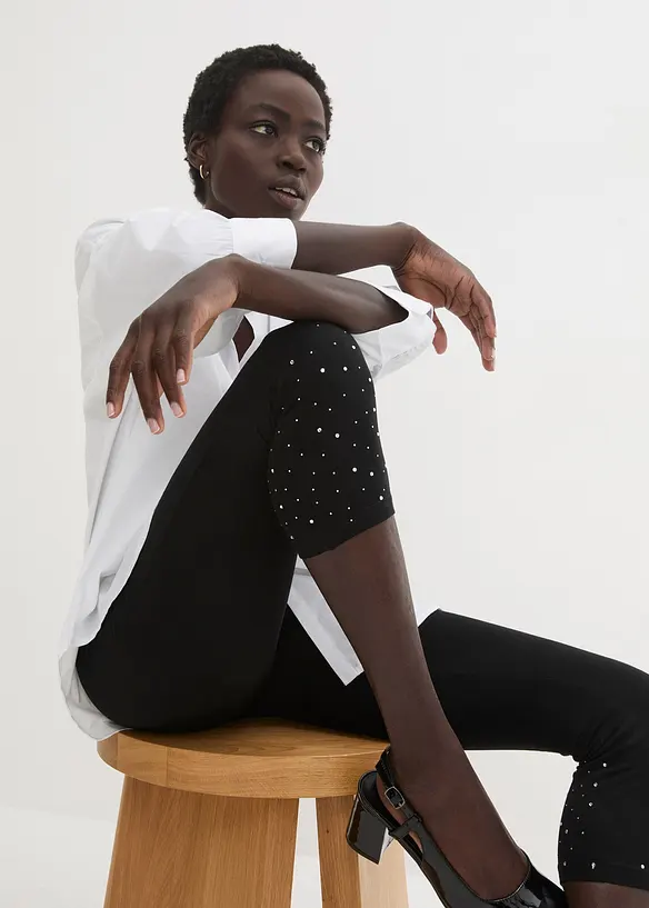 Caprileggings av bomullsmix, bonprix