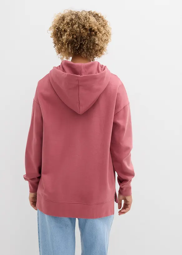 Sweatshirt med huva i ren bomull, bonprix