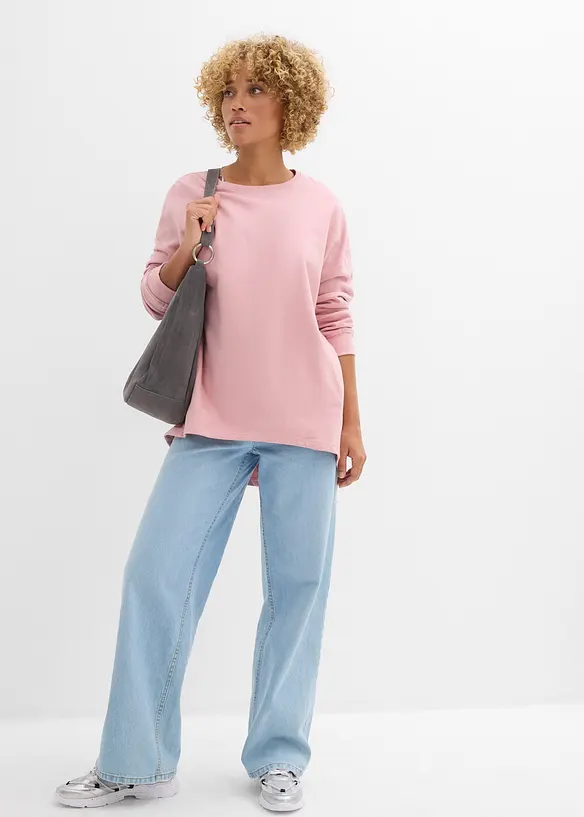 Oversizesweatshirt i ren bomull, bonprix