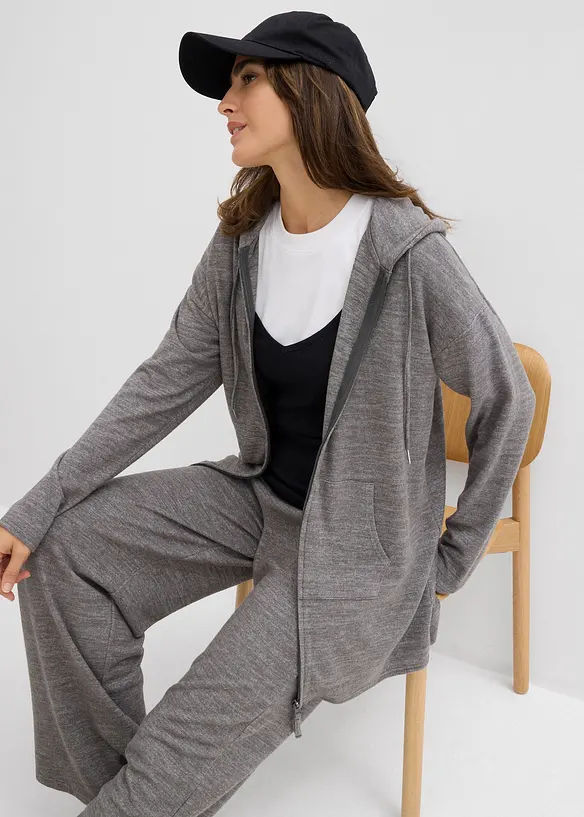 Cardigan i fintrådig viskosmix, bonprix