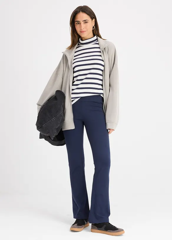 Byxa med utsvängda ben i stretchig bomullsmix, bonprix