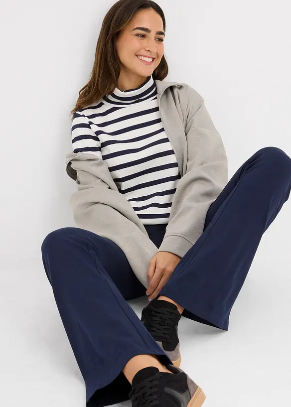 Byxa med utsvängda ben i stretchig bomullsmix, bonprix