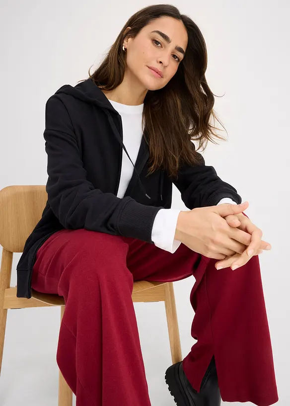 Lång munkjacka i mjuk frotté, bonprix