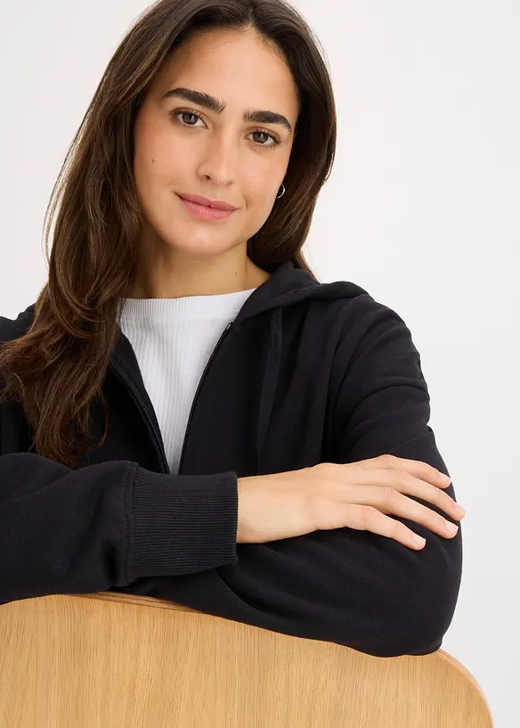 Lång munkjacka i mjuk frotté, bonprix