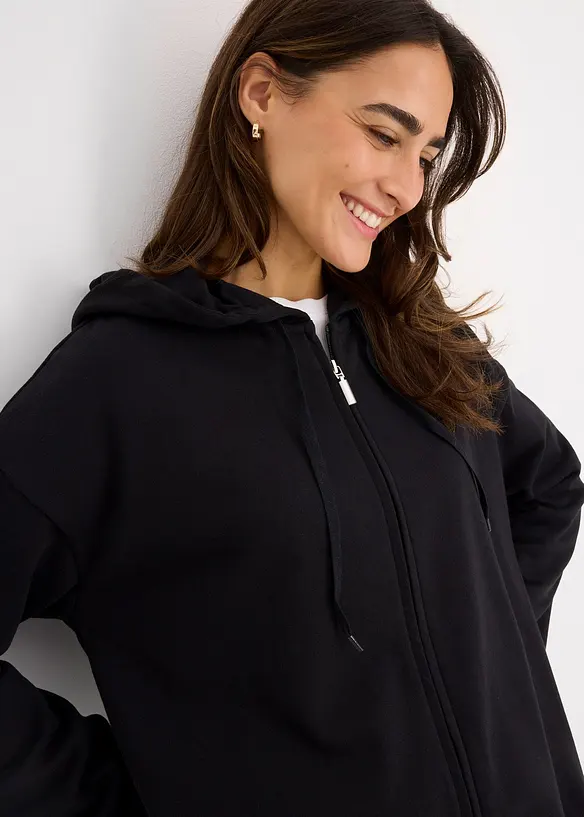 Lång munkjacka i mjuk frotté, bonprix