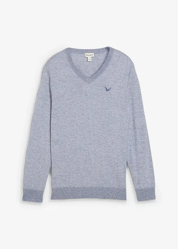 Finstickad tröja i bomullsblandning, bonprix