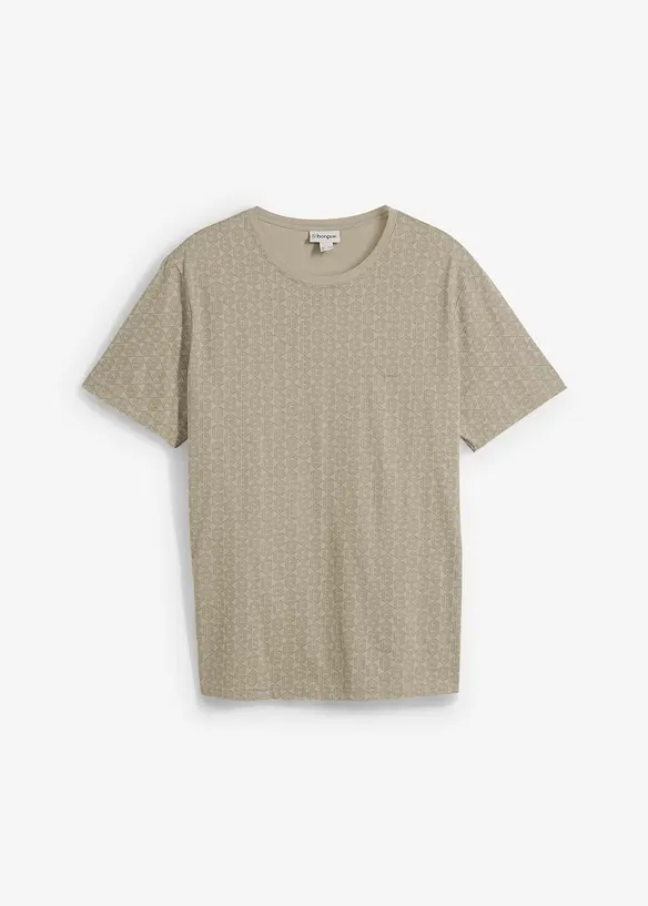 Småmönstrad T-shirt av ekologisk bomull, bonprix