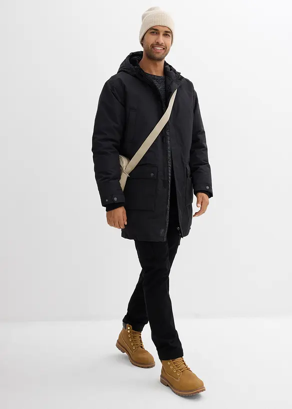 Hybridtermoparkas med återvunnet dun och kviltad insida, Essentials, bonprix