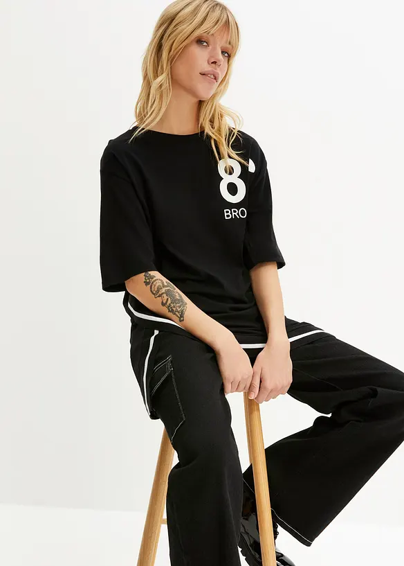 Oversizetopp i mjuk viskosmix, bonprix