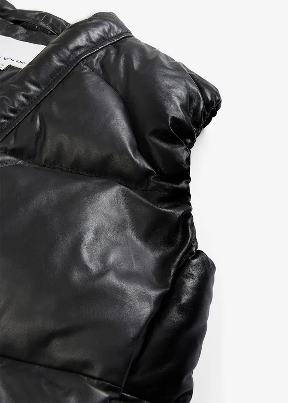 Quiltad skinnväst av lammnappa, bonprix