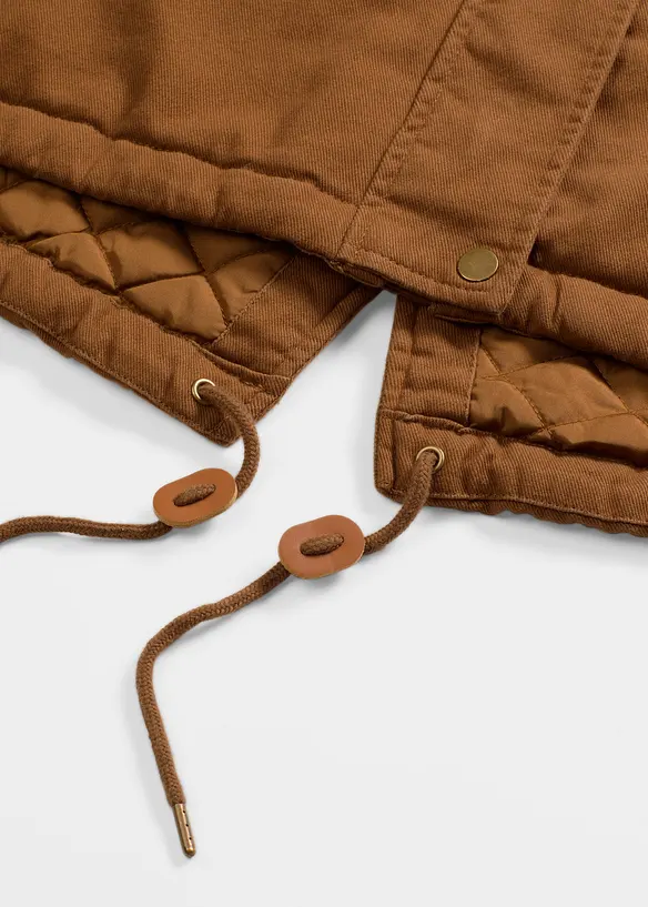Vadderad lång parkas, bonprix