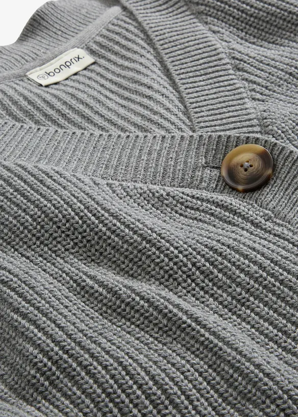 Grovstickad cardigan i bomull, bonprix
