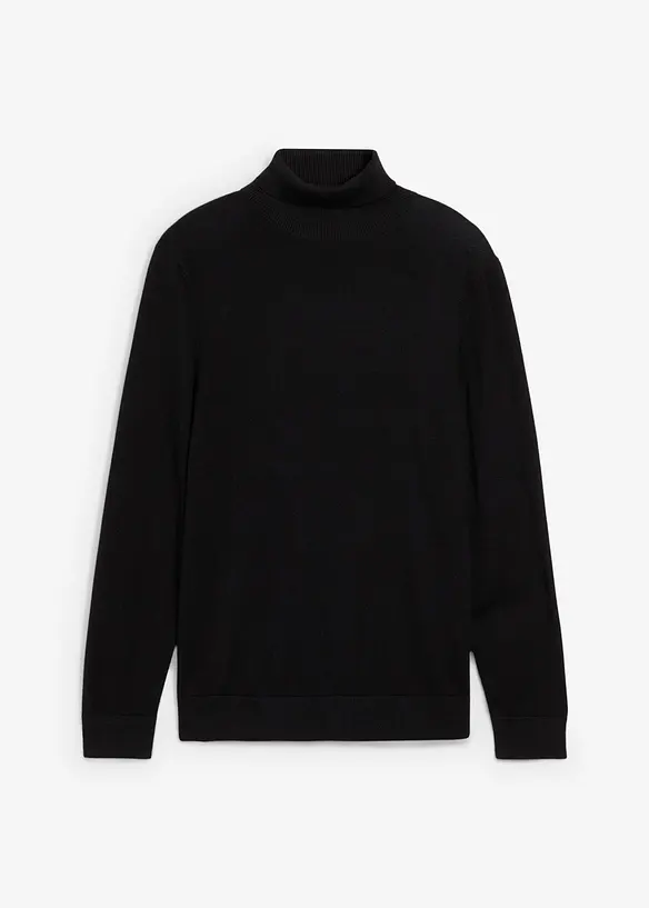 Finstickad polotröja med lyxig merinoull, Slim Fit, bonprix