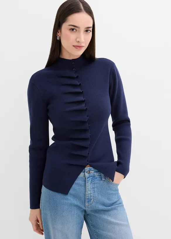 Finstickad cardigan av mjuk viskosmix, bonprix