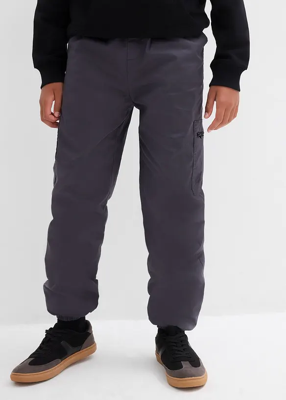 Cargobyxa med värmande jerseyfoder, avslappnad passform, bonprix