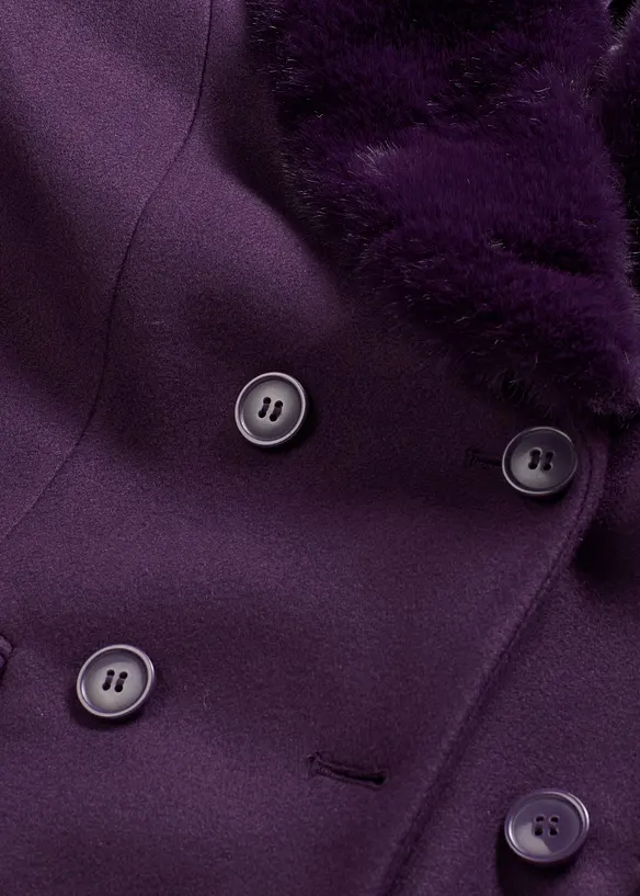 Kappa med avknäppbar krage i pälsimitation, bonprix