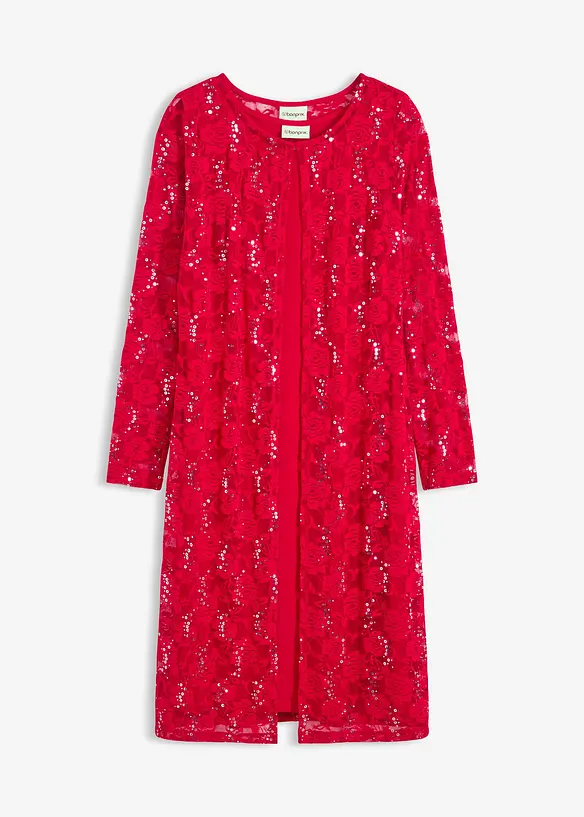 Klänning med spets (dubbelpack, 2 delar), bonprix