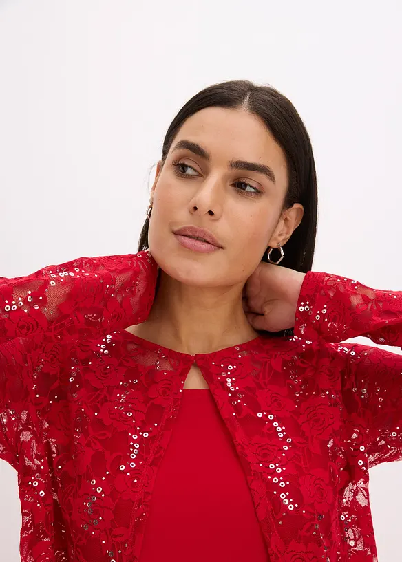 Klänning med spets (dubbelpack, 2 delar), bonprix