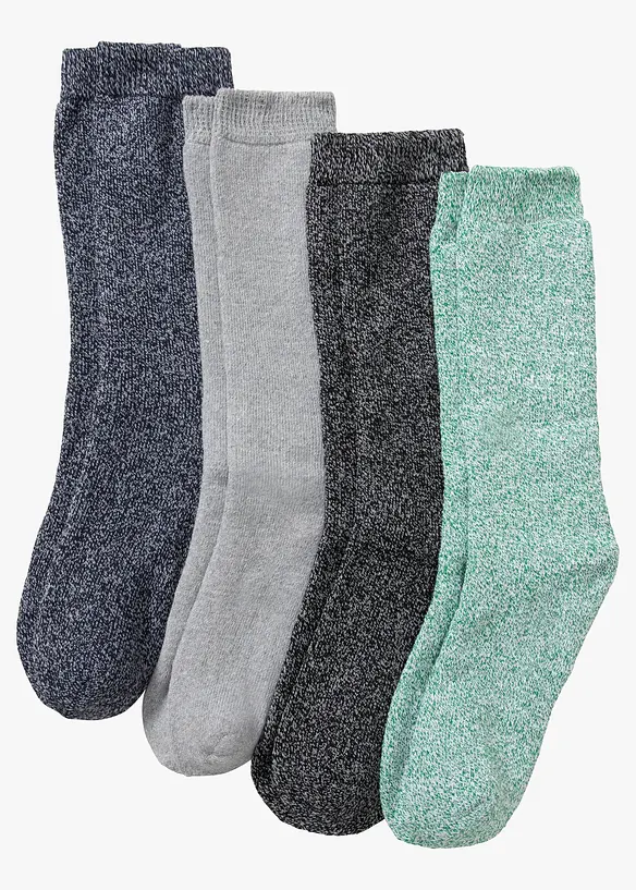 Termofrottéstrumpor i ekologisk bomull (4-pack), bonprix