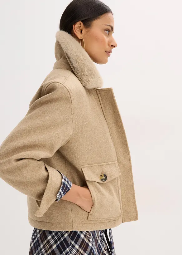 Vinterjacka i ullig stil, bonprix
