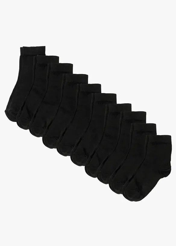 Korta strumpor (10-pack), med ekologisk bomull, bonprix