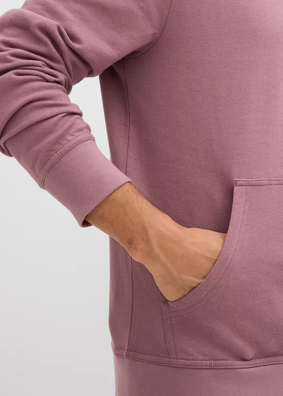 Sweatshirt med huva i ren bomull, bonprix