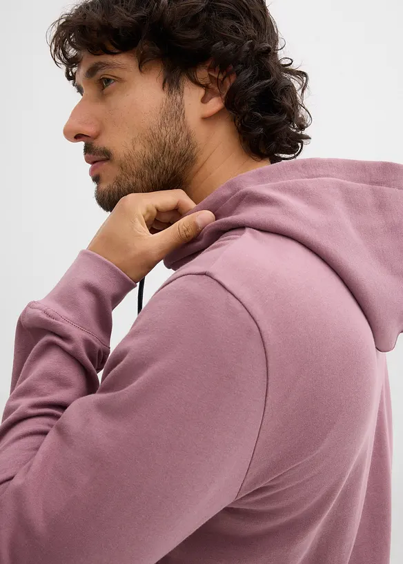 Sweatshirt med huva i ren bomull, bonprix
