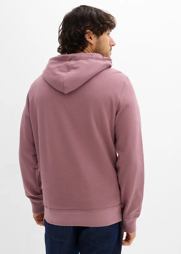 Sweatshirt med huva i ren bomull, bonprix