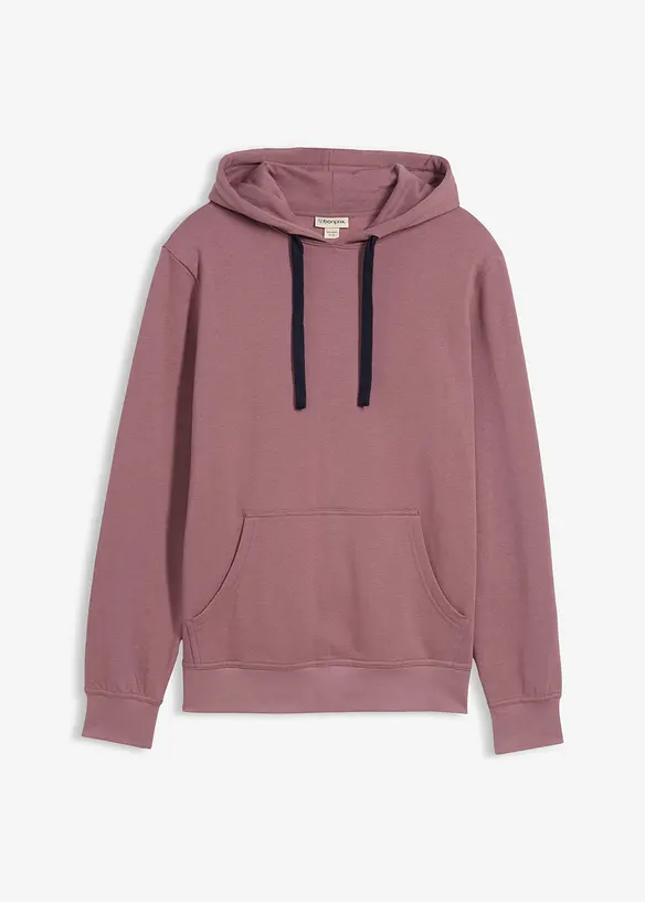 Sweatshirt med huva i ren bomull, bonprix