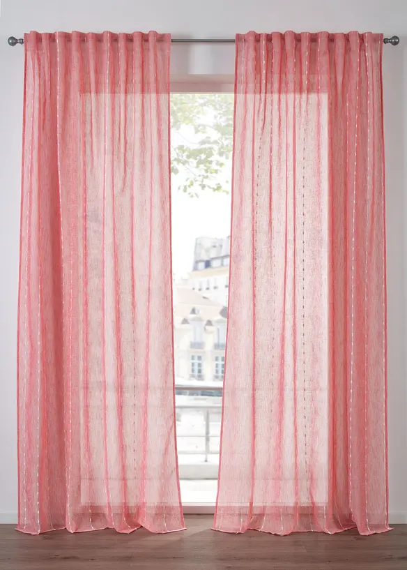 Gardinlängd med vävda ränder (1-pack), bonprix