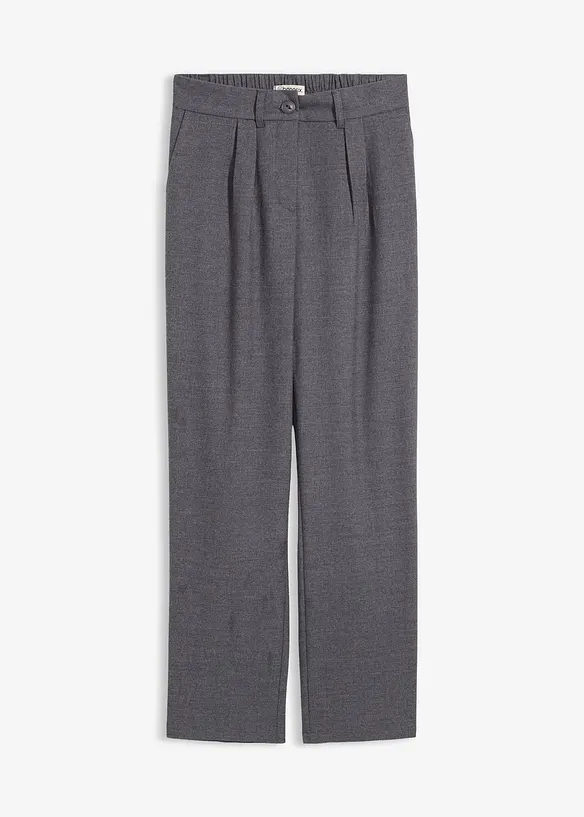 Tunnformad byxa i mjuk materialmix, bonprix