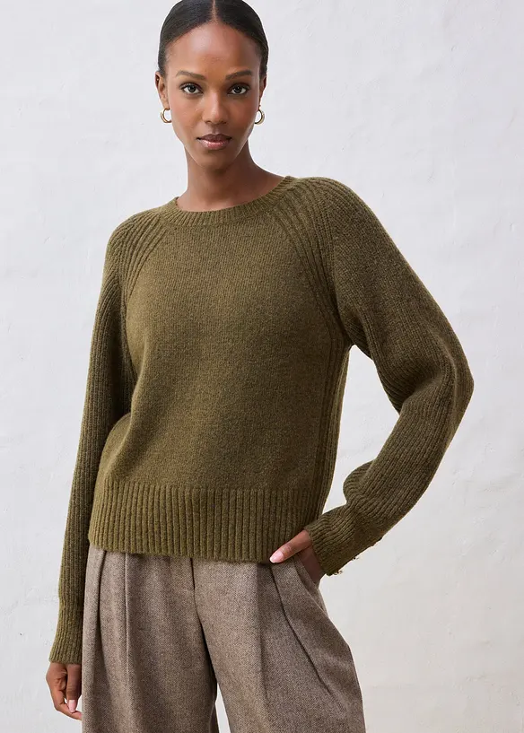 Tröja i bomull och ull, bonprix