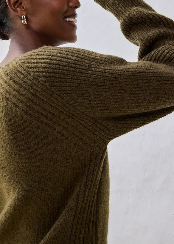 Tröja i bomull och ull, bonprix