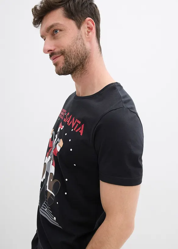 T-shirt med jultryck, ekologisk bomull, bonprix