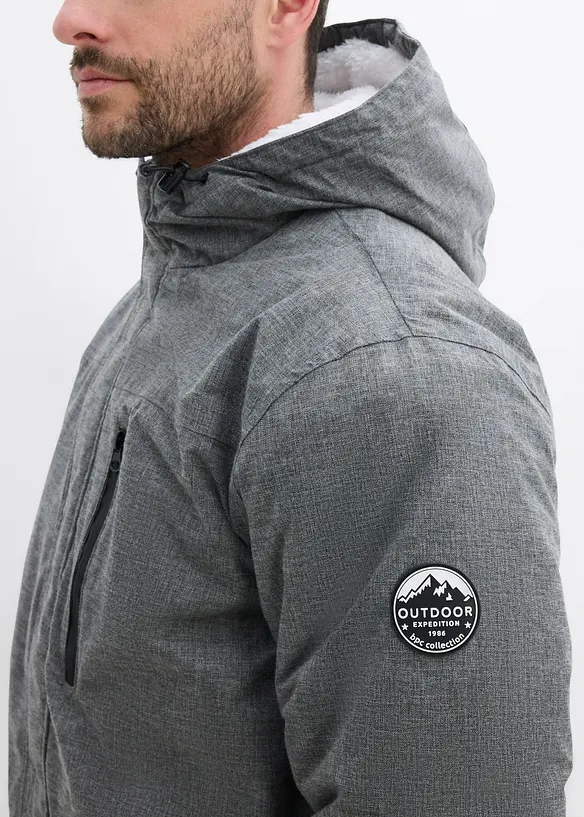 Vattentät funktionsparkas med teddyfleece, bonprix