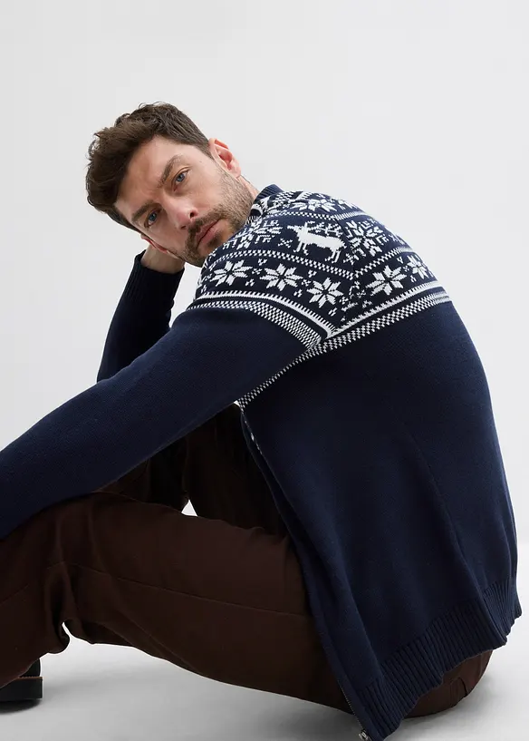 Hudvänlig lusemönstrad cardigan i ren bomull, bonprix