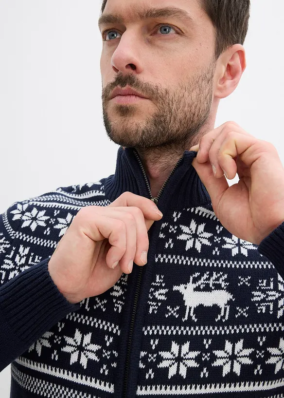 Hudvänlig lusemönstrad cardigan i ren bomull, bonprix