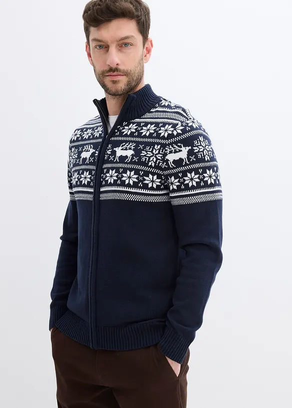 Hudvänlig lusemönstrad cardigan i ren bomull, bonprix