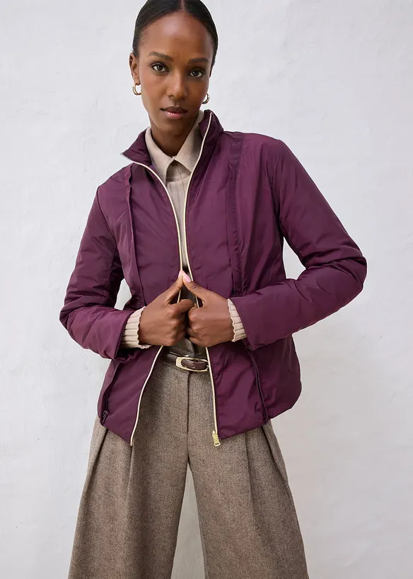 Kappa i ylleblandning med innerjacka i dun (2 delar), bonprix