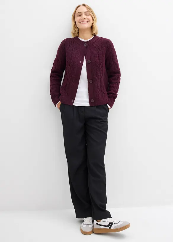 Grovstickad cardigan, bonprix