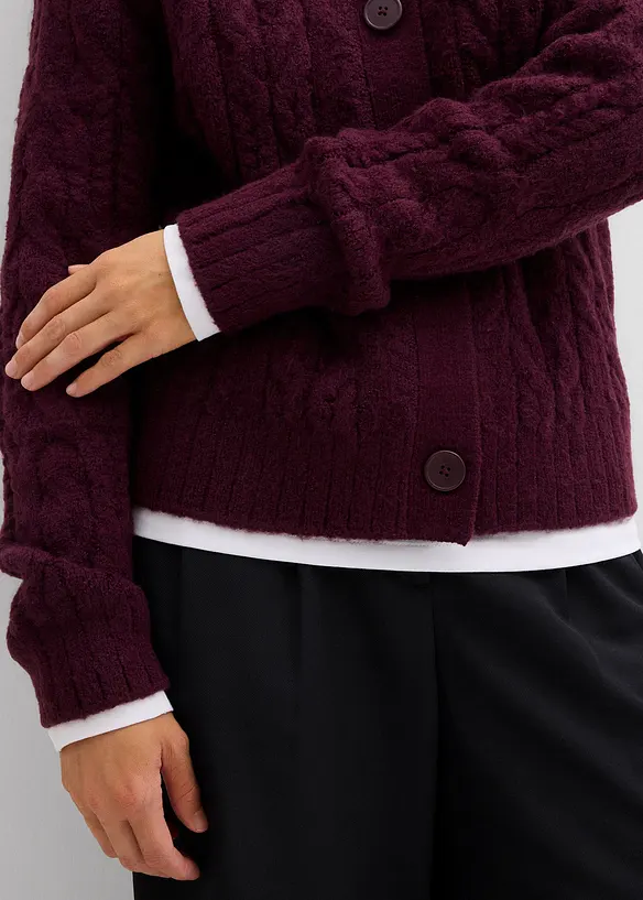 Grovstickad cardigan, bonprix