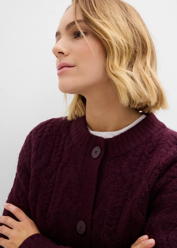 Grovstickad cardigan, bonprix