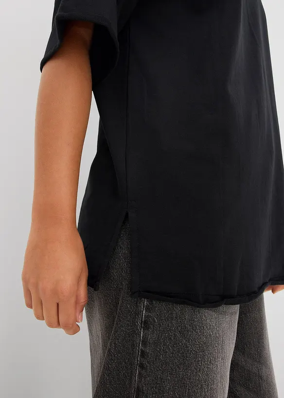 Lång T-shirt i ren bomull, bonprix