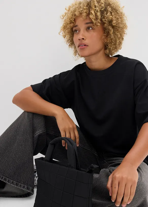Lång T-shirt i ren bomull, bonprix