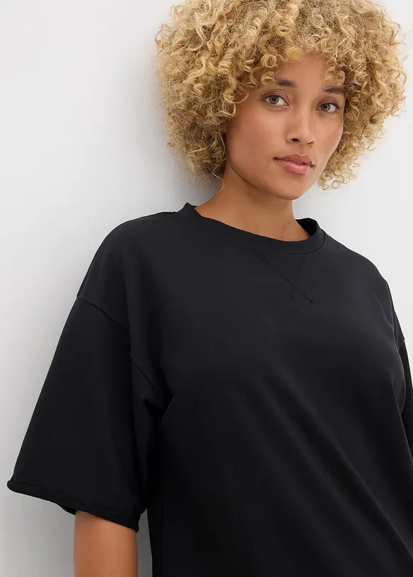 Lång T-shirt i ren bomull, bonprix