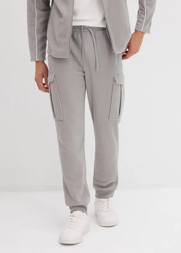 Cargobyxa i fleece, Regular Fit, bonprix