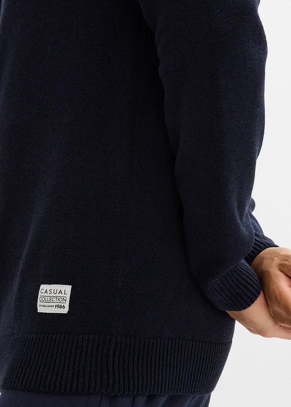 Cardigan med ståkrage i återvunnet material, bonprix